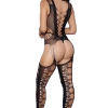 Be Wicked Straps-Bodystocking Mit Muster Schwarz -Erotische Party Verkaufsladen 1988 BLACK Bodystocking 600x600