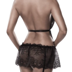 Grey Velvet 3tlg. Negligee-Set