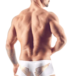 SVEN JOY MENT Pants In Weiß Mit Goldenem Flügelaufdruck