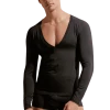 GAUVINE Herren Langarmshirt V-Ausschnitt Schwarz -Erotische Party Verkaufsladen 5004 Langarmshirt Herren 600x600