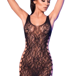 Chilirose Schwarzes Netz Kleid