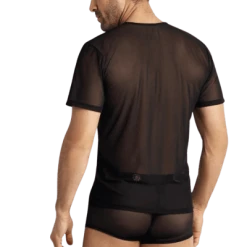 Anais For Men Schwarzes Herren Netzshirt