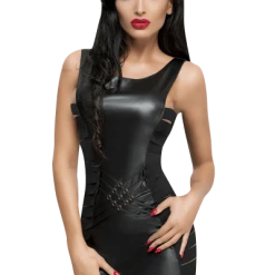 MeSeduce Wetlook Kleid Mit Gummibänder