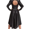 Demoniq Wetlookkleid In Schwarz Mit Puffärmel -Erotische Party Verkaufsladen 5903819103458 sexy Kleid 600x600