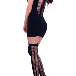 Chilirose Nahtloses Minikleid Mit Strümpfen