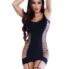 Chilirose Bodystocking In Kleid-Optik -Erotische Party Verkaufsladen 6599 Minikleid schwarz 600x600