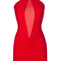 Axami Rotes Neckholder-Kleid Mit Tüll -Erotische Party Verkaufsladen AX10097 Rotes Kleid 600x600
