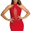 Axami Rotes Neckholder-Kleid Mit Tüll -Erotische Party Verkaufsladen AX10097 Rotes Kleidl 600x600