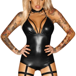 Noir Handmade Strapsbody Zum Öffnen Im Schritt