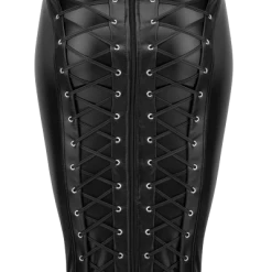 Noir Handmade Schwarzer Wetlook Rock -Erotische Party Verkaufsladen F152 Rock Wetlook schwarz ghost hinten 600x600