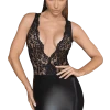 Noir Handmade Wetlook Kleid Mit Spitzenoberteil -Erotische Party Verkaufsladen F214 Wetlook Kleid 600x600