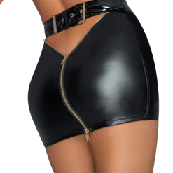 Noir Handmade Wetlook Rock Mit Reißverschlüssen