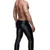 Noir Handmade Men Wetlook Hose Mit Streifen