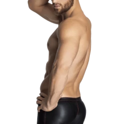 Noir Handmade Men Shorts Mit Roten Nähten