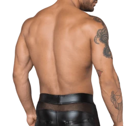 Noir Handmade Men Shorts Aus Wetlook Und Netz