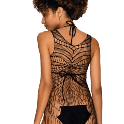 Obsessive Netzkleid Mit Grobmaschigen Mustern -Erotische Party Verkaufsladen OB20690 Netzkleid schwarz 600x600