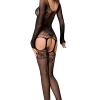 Passion- Exklusiv Bodystocking Mit Mustern Langärmlig -Erotische Party Verkaufsladen PE10133 Bodystocking ouvert 600x600